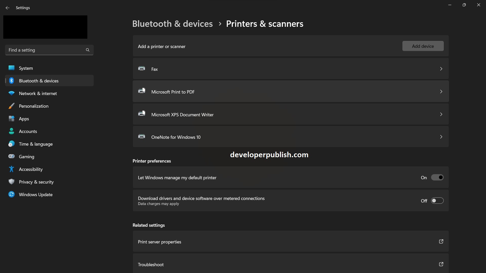 How open devices and printers in windows 11 