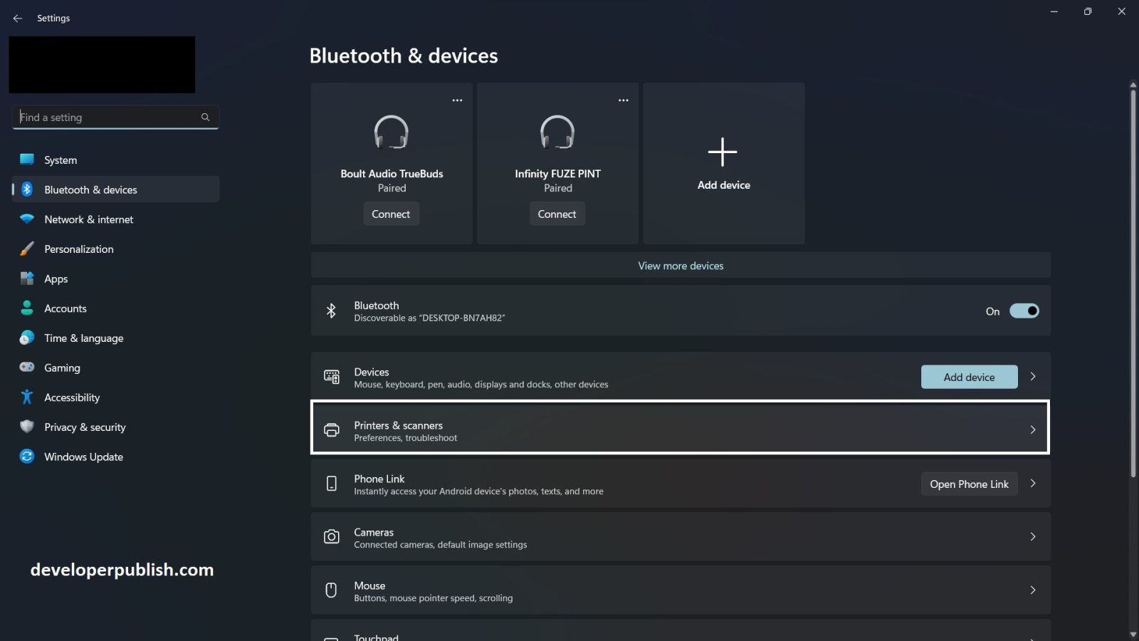 How to open devices and printers in windows 11 