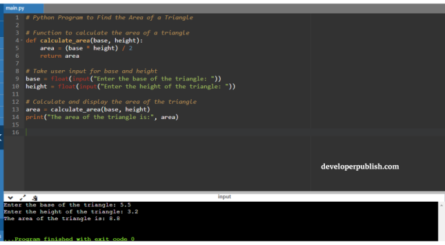 Python Program to Find the Area of a Triangle