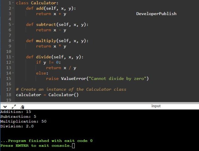 Python Program to Create a Class which Performs Basic Calculator Operations
