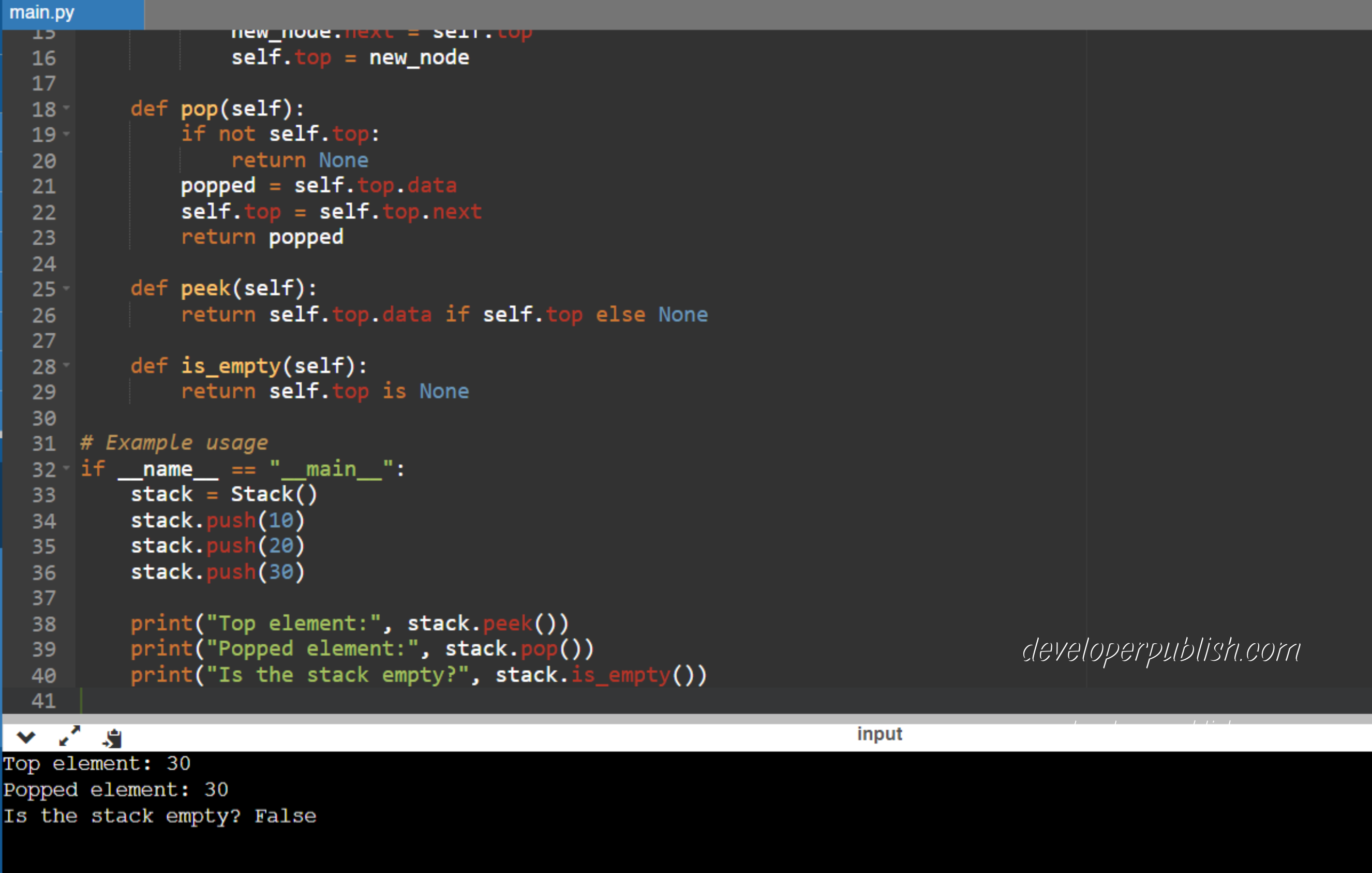 Python Program To Implement Stack Using Linked List