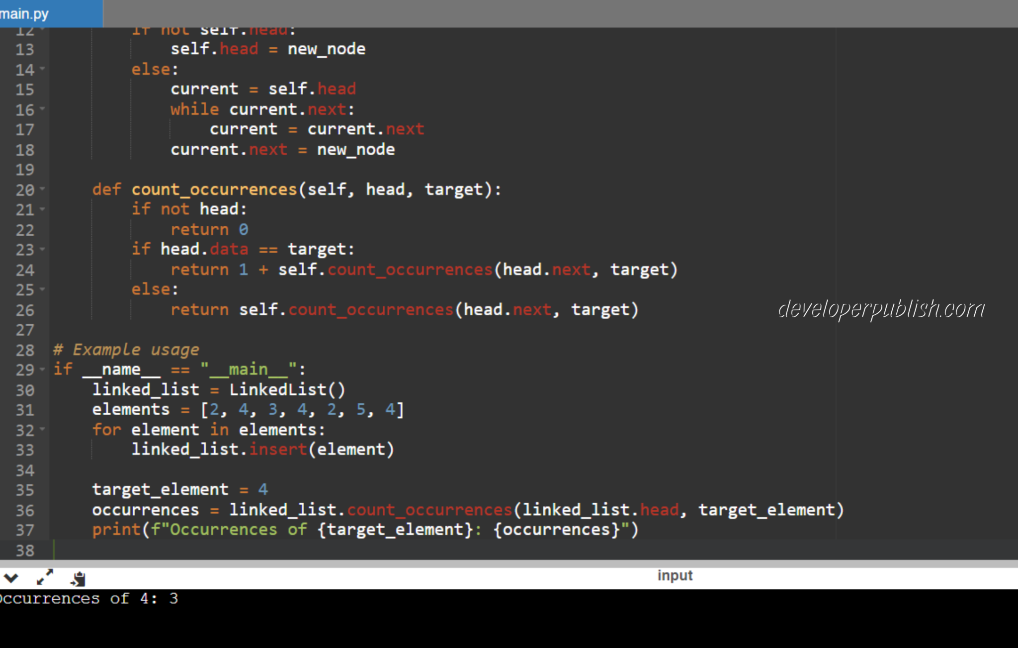 Python Program To Count The Occurrences Of Elements In A Linked List ...